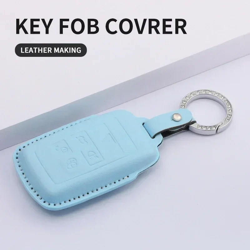 

For Jaguar XE E-PACE XF PU Leather Car Key Case Cover Shell For Land Rover Range Rover Evoque Discovery Sport Velar Accessories