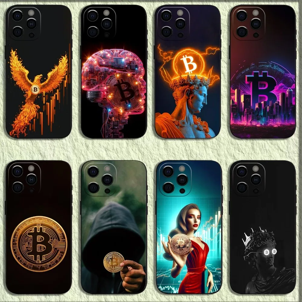 Wealth Money B-Bitcoin fenix Phone Case For iPhone 16,15,14,13,12,11,Pro,X,XS,Max,XR,Plus,Mini Soft Black Cover