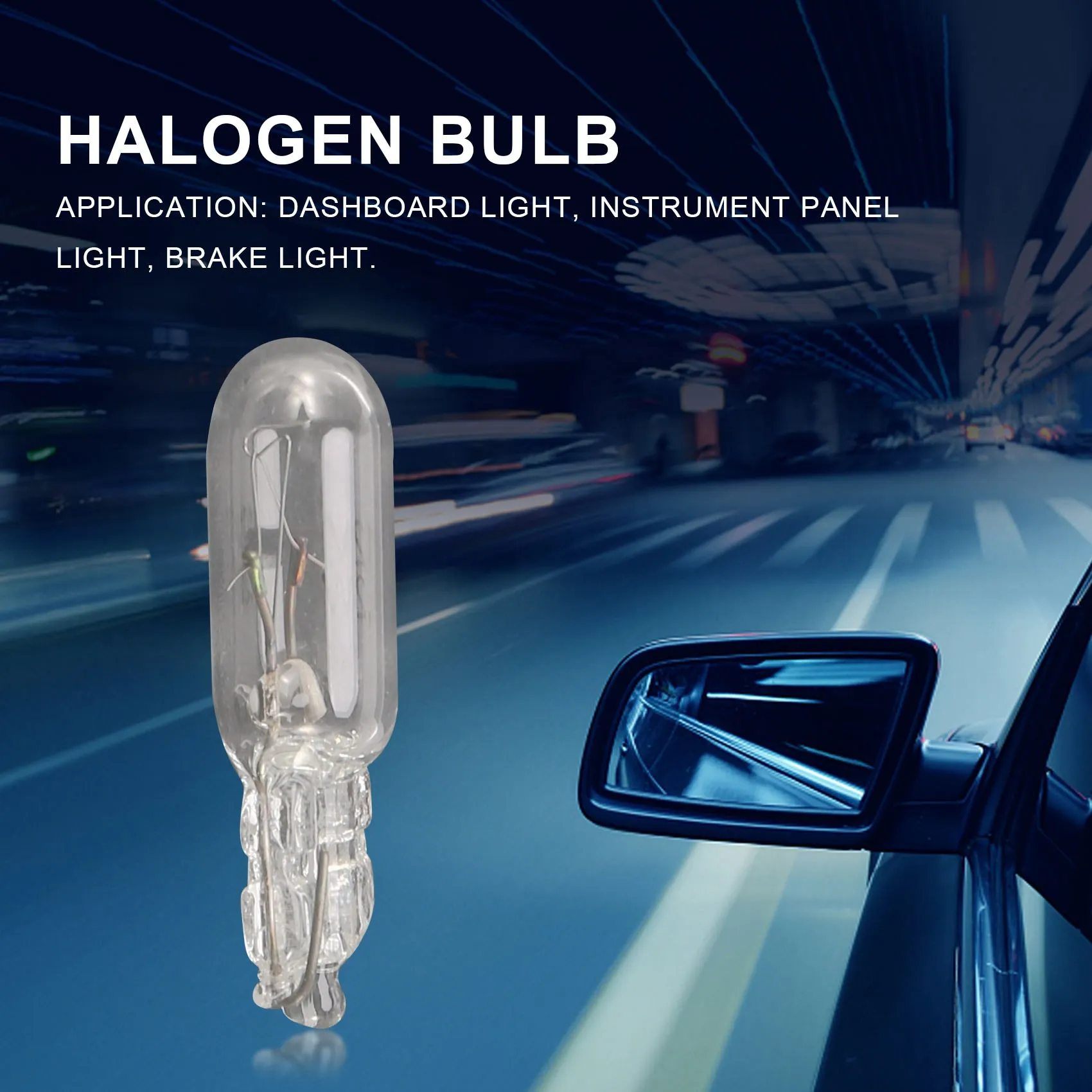 

AU16-10Pcs T5 17 86 206 286 Halogen Bulb Car Instrument Panel Lamp Auto Wedge Dashboard Lamp 1.2W 12V Light Source Warm White