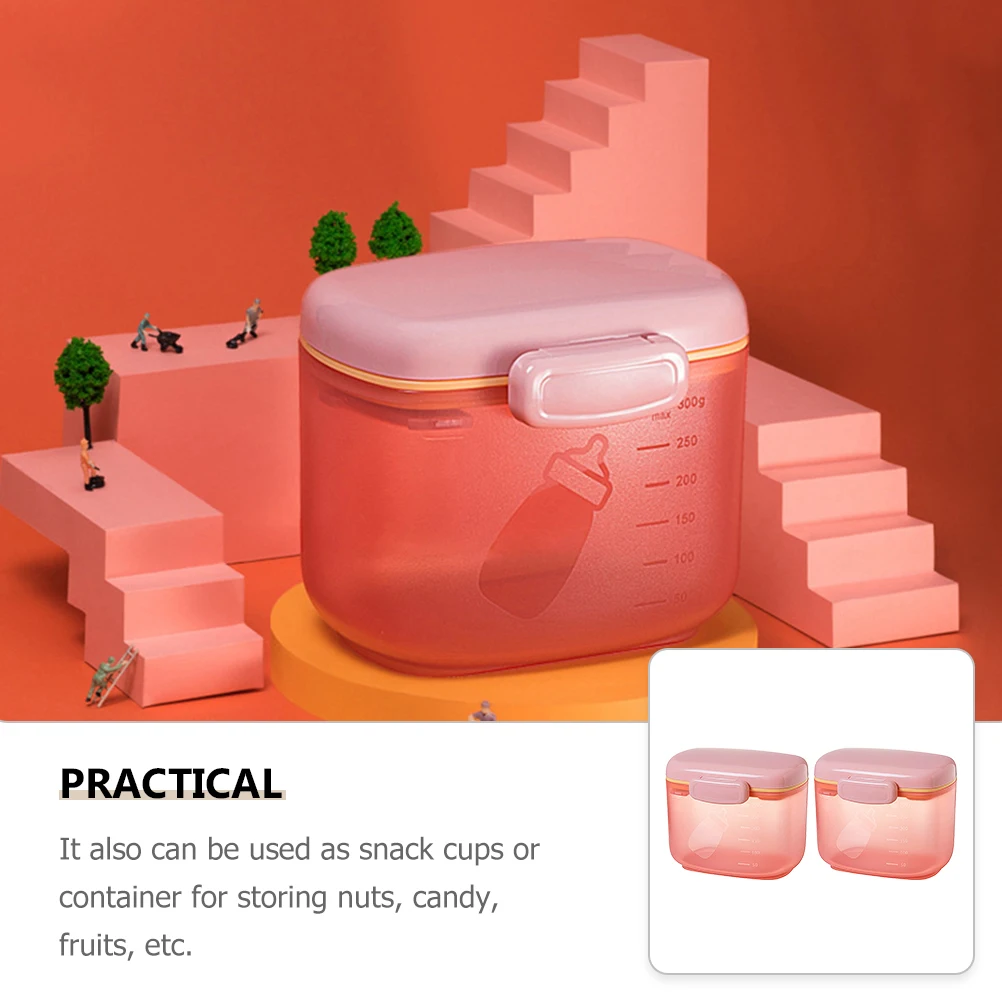 

2Pcs Baby Formula Box Portable Powder Dispenser Container Travel Milk Powder Holder Safe Durable Storage Snack Cups