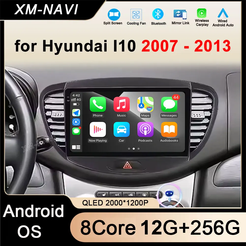 

Android 16 Carplay Авто Авто Радио для Hyundai I10 2007-2013 GPS-навигация Мультимедийный видеоплеер 4G + Wi-Fi DSP Стерео ИНСТРУМЕНТ