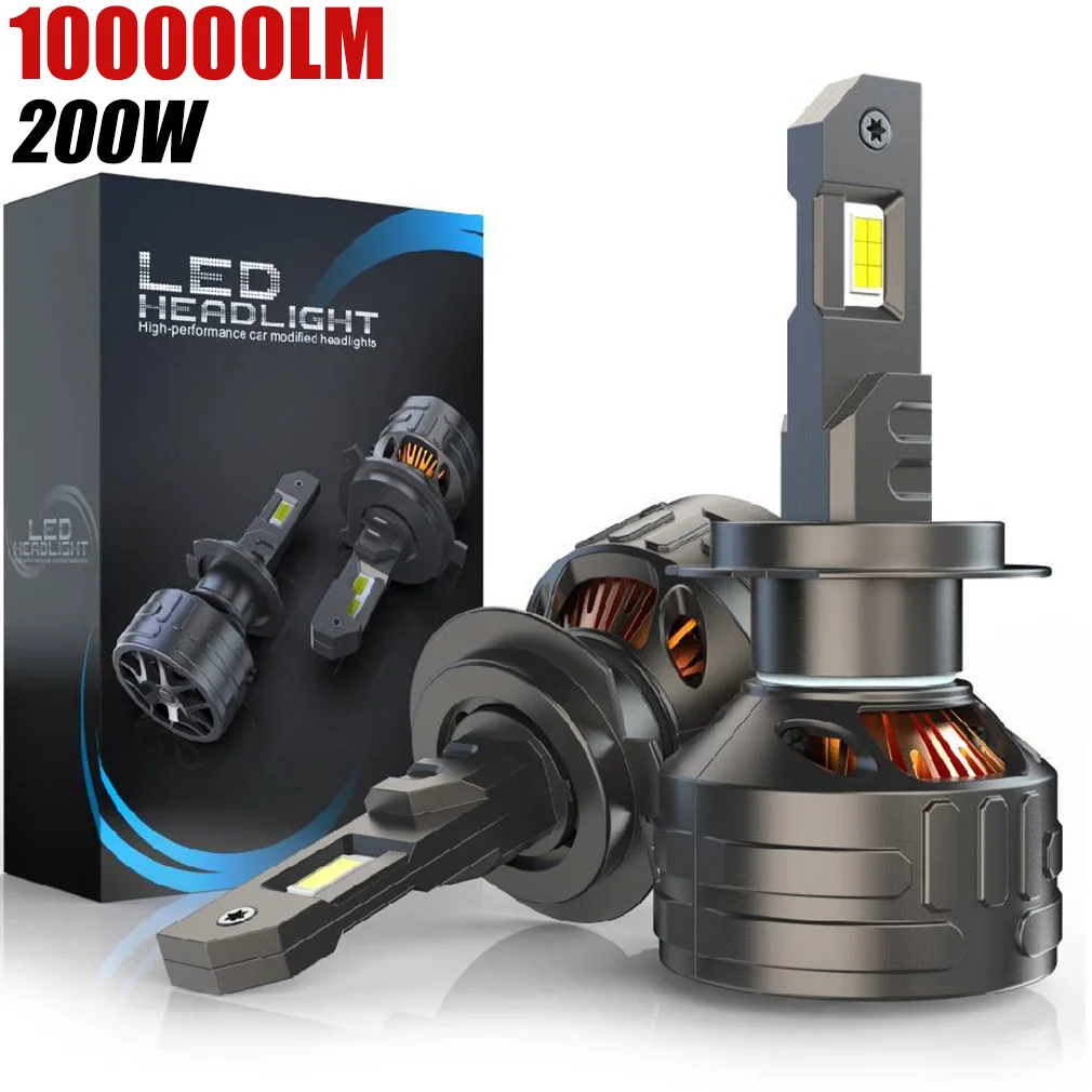 

100000LM H7 LED Headlight H1 H4 H8 H11 H9 9005 HB3 9006 HB4 9012 HIR2 200W Canbus Car Turbo Bulb Lamp 6000K White 12V 24V