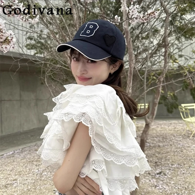 

Japanese Style Sweet Letter Embroidered Caps Girl Woman's Sweet Cool Fashion Casual Versatile Baseball Hat Spring Summer Sun Hat