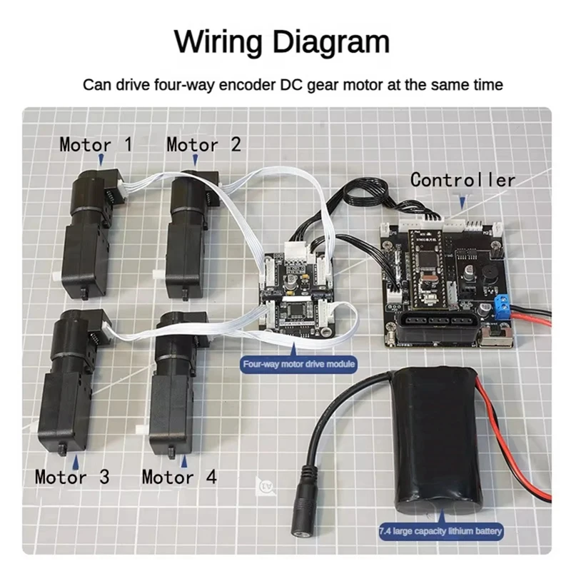 4 Way Encoded Motor Drive Module Onboard Voltage Stabilizing Circuit Motor Control Smart Car Dedicated To Robot Car