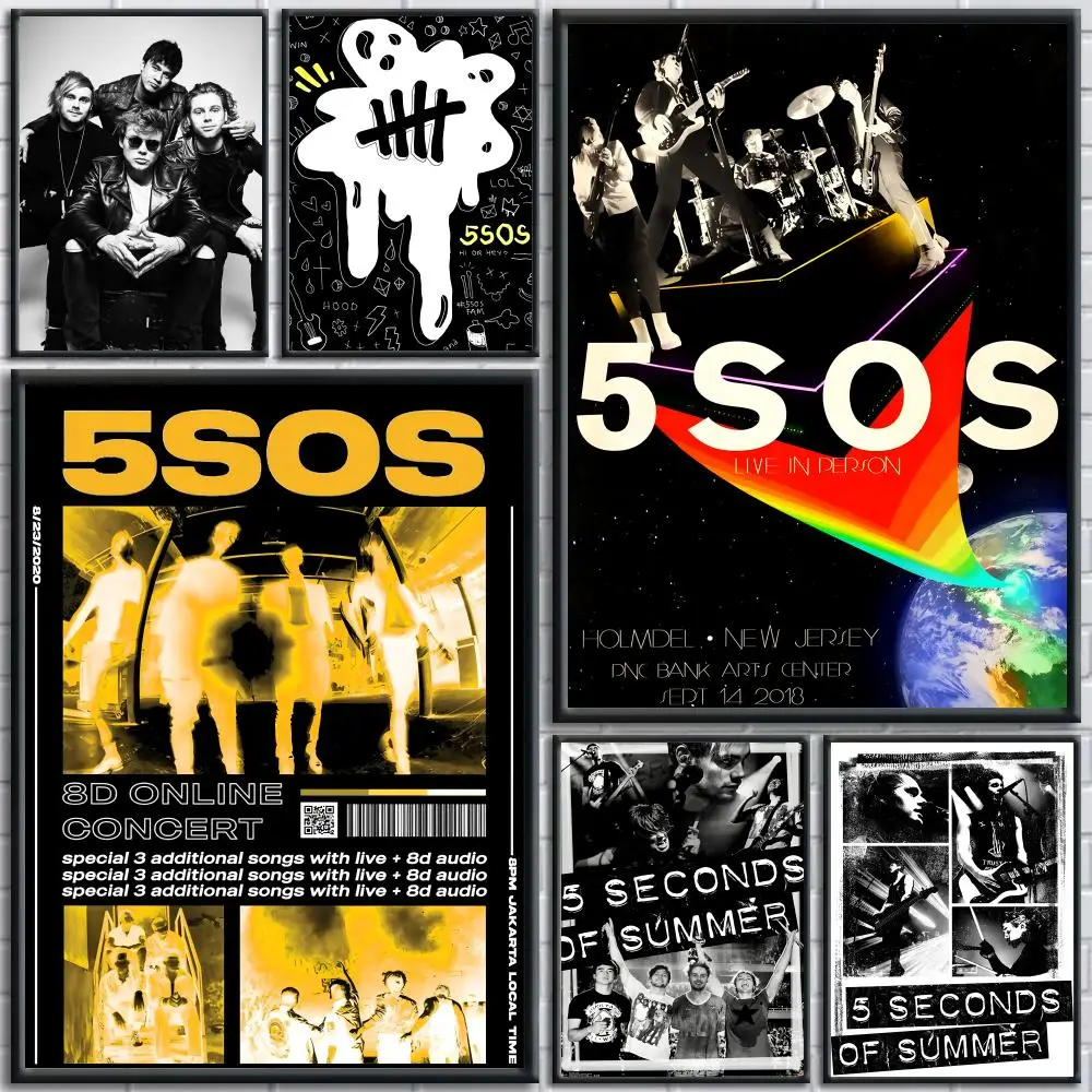 Classic 5 S_Seconds of S_Summers Album Poster Decorative Stickers Wall Art Mural Photo Design for Home Room Hallway Decoration