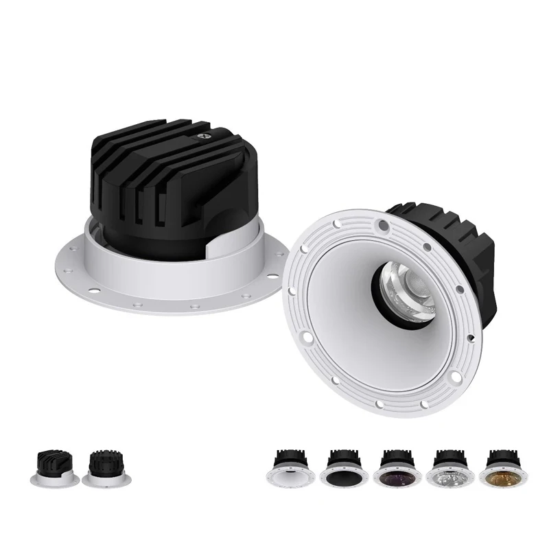 Pre Embedded Hidden 15 ° Adjustable Dimmable  Led COB Downlight Ceiling Lamp Spotlight  7W 12W AC 85-265V For Home Office Store
