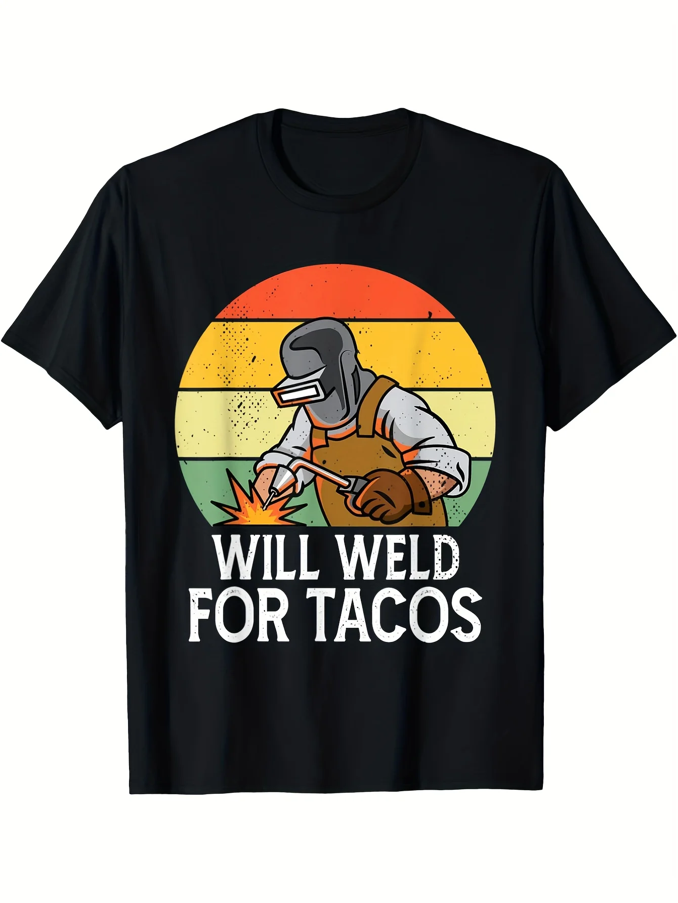 

Футболка с забавным надписью «Will Weld for Tacos», 100% хлопок, круглый вырез, короткий рукав, летняя повседневная мужская футболка, уличная одежда