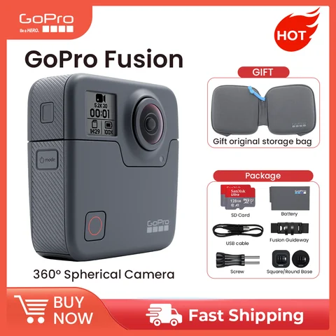 GoPro Fusion 360° Omnidirectional Shooting Professional Sports Camera 5.2K Intelligent HD GoPro Action Camera for Extreme Sports