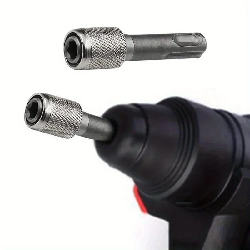 1pc SDS Adapter Electric Hammer Conversion Connecting Rod Sleeve Round Shank To Hex Converter Impact Drill Head Tool 60mm
