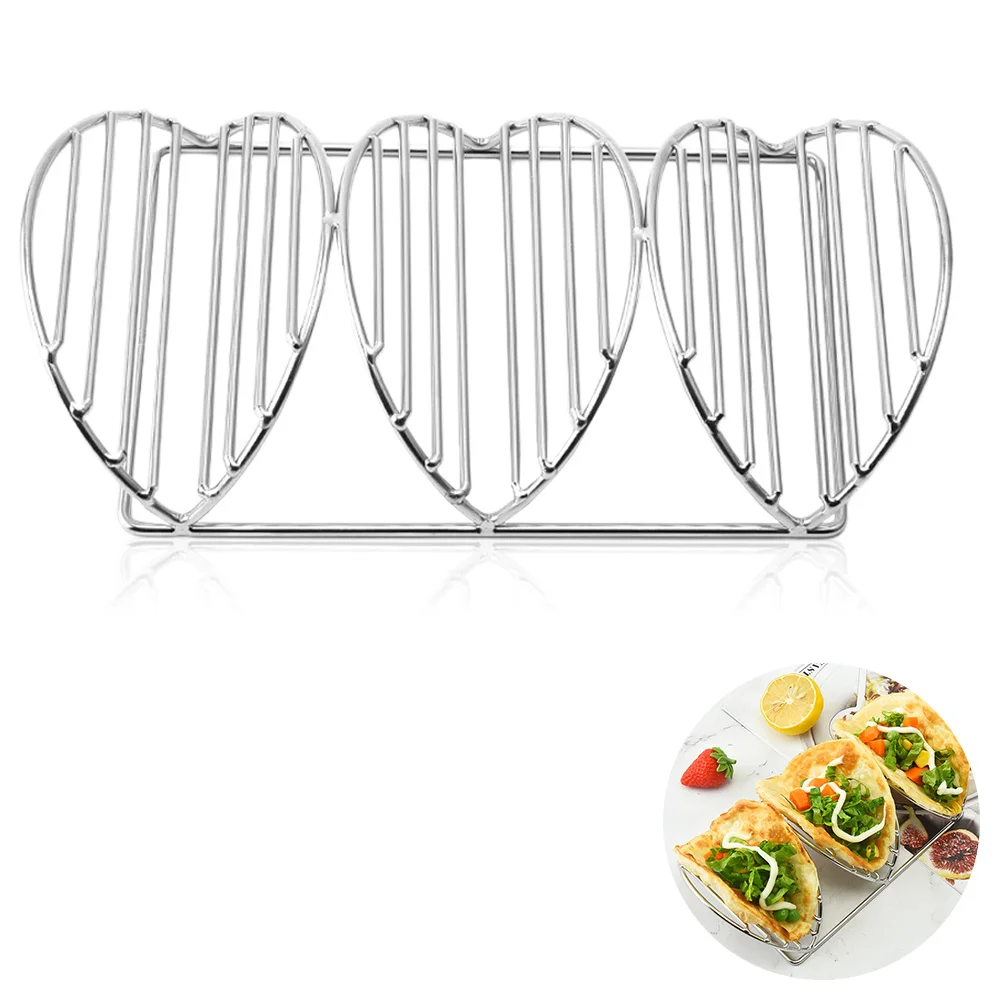 

Stainless Steel Rack Stand for Burritos Desktop Taco Holder Tortillas Home Kitchen Use Premium Material Easy Storage