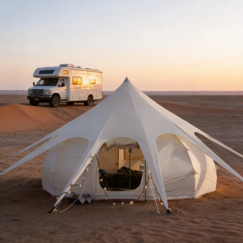 Outdoor Water Drop Pumpkin Tent Camp Accommodation Thickened Rainproof Windproof Large Cotton Lotus Starry Sky Tent