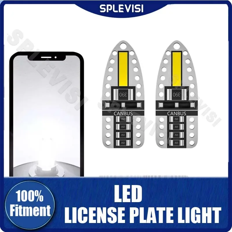 

2Pcs White 6000K LED License Plate Tag Light Interior Door Lamp Bulbs T10 194 168 W5W 2825 192 plug and play High efficiency