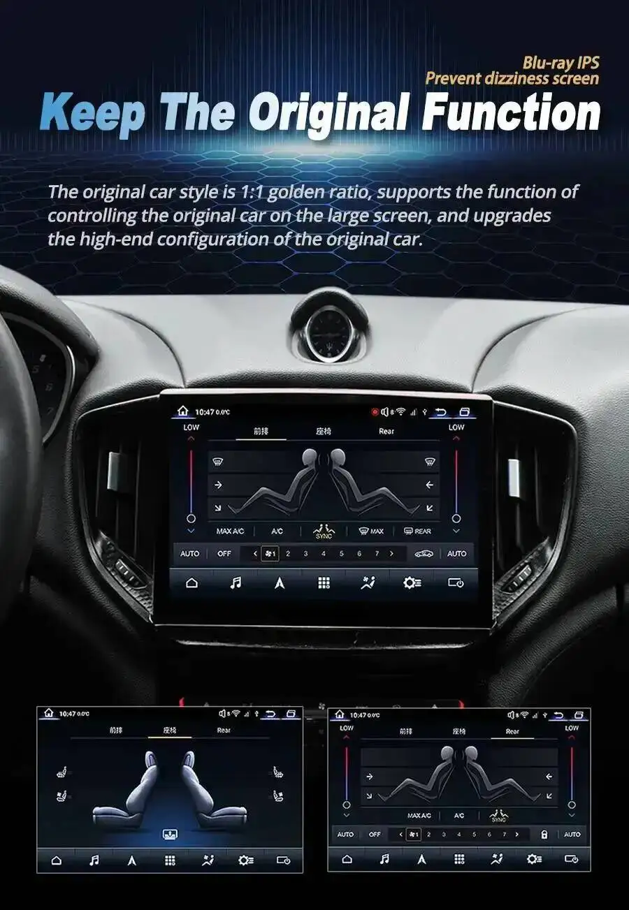 Android GPS Stereo 4G WiFi Head Unit Autoradio Multimedia Player für Maserati Ghibli 2014-2020 10,26 Zoll gebogener Bildschirm CarPlay – Detail 17
