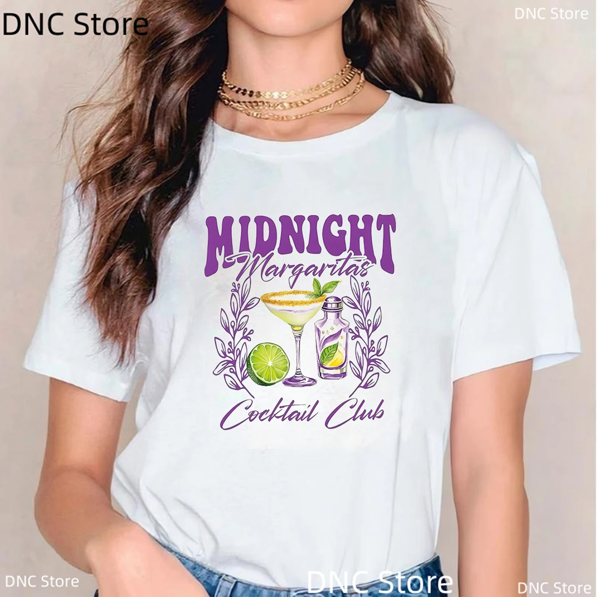 Margherita Cocktail Party T shirt, Cocktail Enthusiast Tshirt, Summer Pattern Women's T-shirt, Classic Beverage Design T-shirt