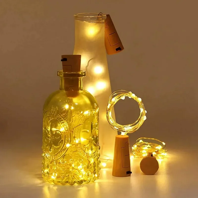 20 المصابيح زجاجة النبيذ سلسلة ضوء الأسلاك النحاسية الجنية أضواء الفلين شكل عيد الميلاد مصباح لحفل زفاف حديقة غرفة الديكور