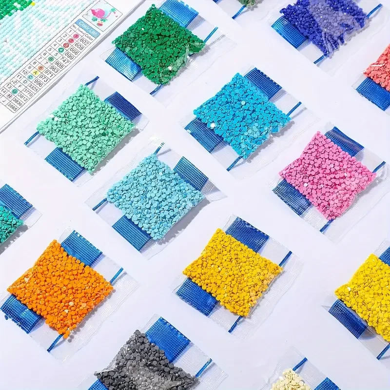 30 Vivid Colored Diamond Painting Kits (500 Diamonds Each), Suitable for DIY Diamond Painting, Nail Art, and Other Decorations - view 4