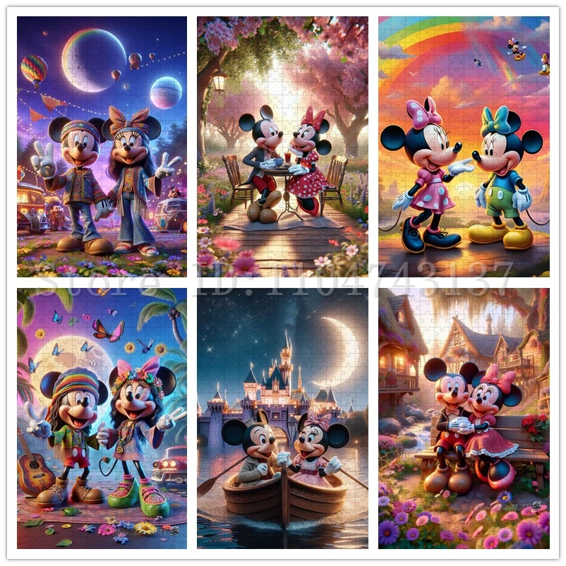 

Disney Mickey and Minnie Mouse Puzzles for Children Intelligence Game Toys Cartoon Jigsaw Puzzles Funny Stress Relief Toys