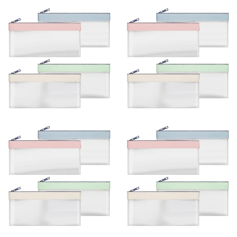 

16 Pieces Money Bags With Zipper, Cash Envelopes,Money Pouch, Clear Bank Deposit Bags, Bank Bag, Cash Bag, Coin Bag