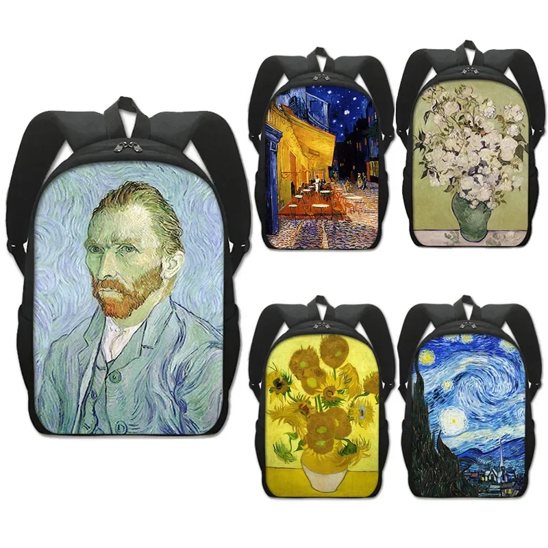 

Van Gogh Oil Painting Backpack Sunflower Almond Blossoms for Girls Boys Women Men Rucksack Student School Bags Laptop Backpacks