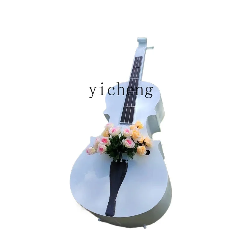 Tqh Outdoor Lawn Iron Piano Flower Stand Creative Sculpture Decoration Decoration Park Villa Courtyard