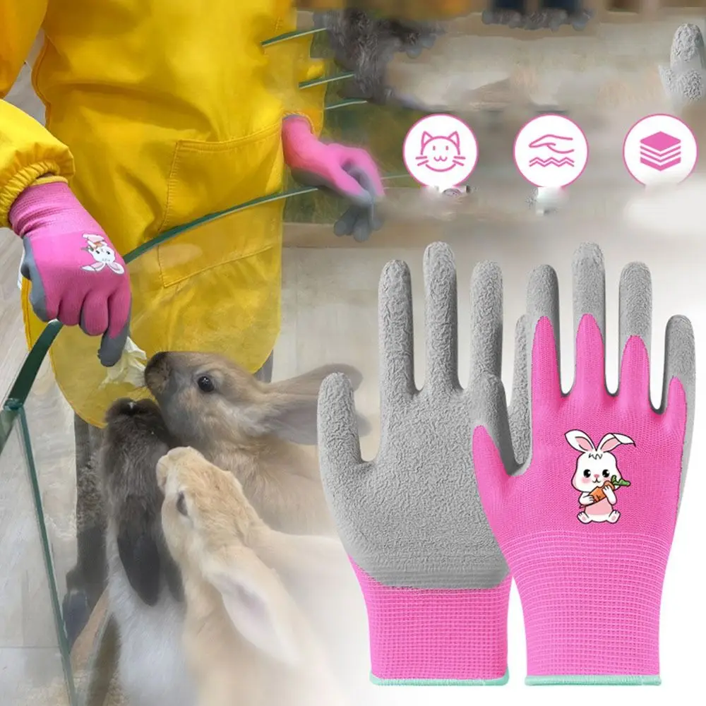 

Waterproof Kid Gardening Gloves Breathable Non-Slip Garden Work Gloves Animal Pattern Safety Children Protective Glove Children