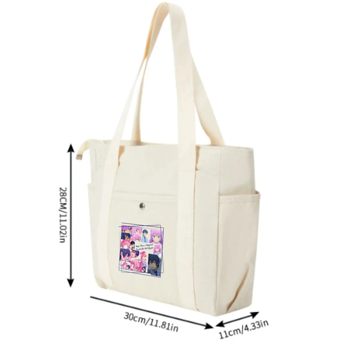Anime Collage Manga Character Design Single Shoulder Bag with Multiple Pockets Lightweight Design for Office Commute