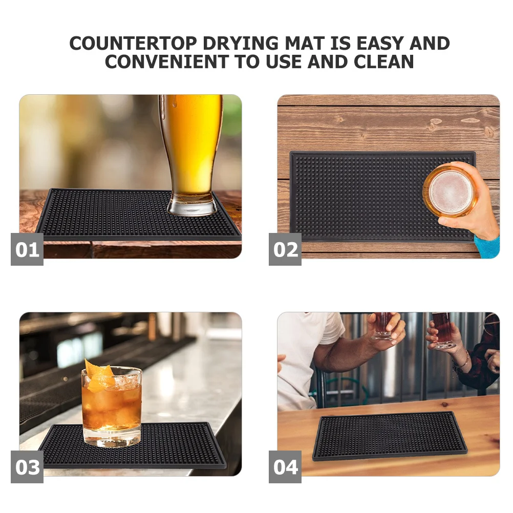 

2pcs Anti-Skid Drying Thickened Countertop Bar Reusable Pvc Kitchen Pad Coffee Table Mat Dish Draining Pad Bar Supply Household