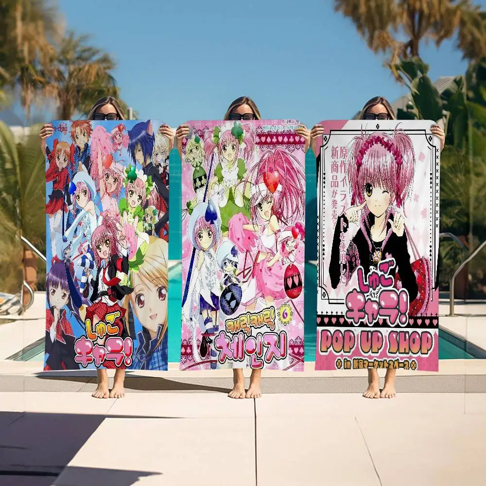 Shugo Chara Japan Anime Microfiber Printed Beach Towel Mountain Climbing Yoga Beach Swimming Running Absorbent Soft Towel