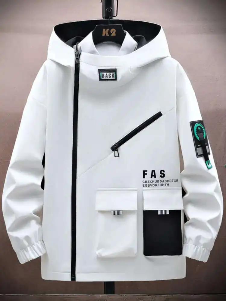 HKSH Spring Autumn New Coats Youth Trendy Handsome Men's Tide Chic Versatile Hooded Jackets High Street Zipper Sweatshirt HK0973