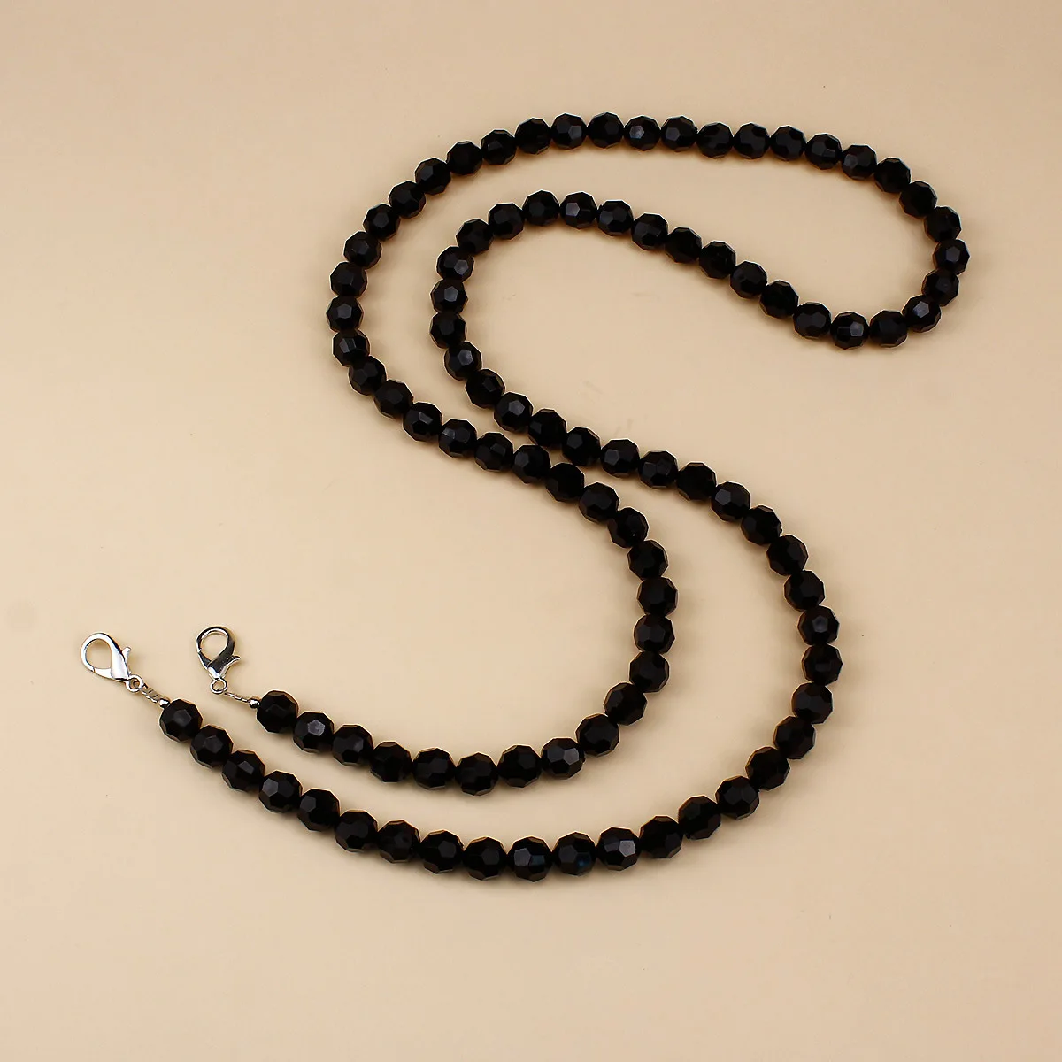 Black Bead Phone Chain Lanyard Crossbody Phone Hanging Rope Bag Chains Decoration Versatile Bag Shoulder Strap