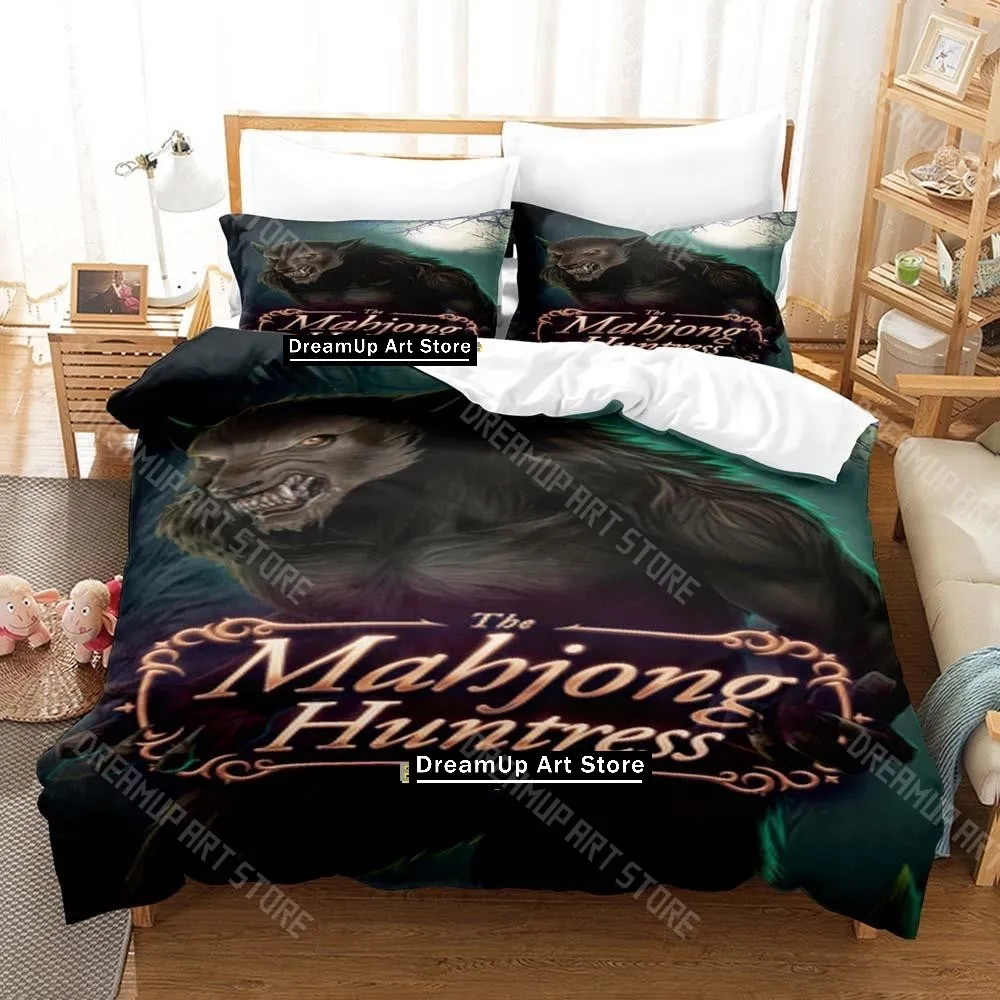 3D Printed Mahjong Huntress Game Bedding Set for Boys Girls Duvet Cover Pillowcase Twin Queen King Full Single Double Sizes