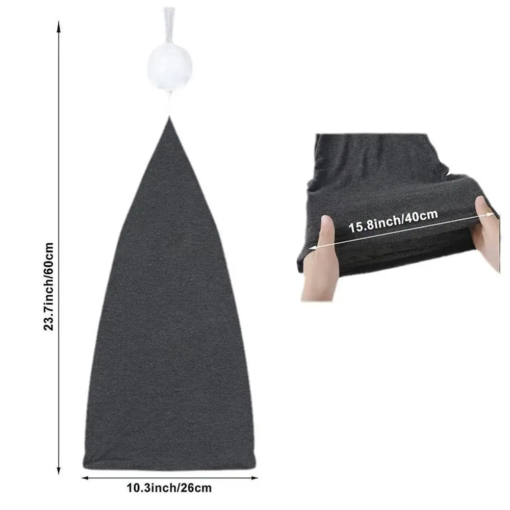 هدية حفلة عيد ميلاد قبعات نوم ليلية مرنة مع كرة بوم قابلة للتعديل، قبعة سانتا، قبعة طويلة الذيل، قبعة بونيه للنساء والرجال