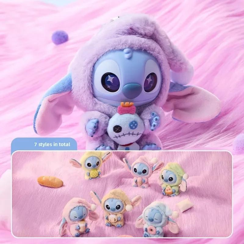 New Disney Stitch Eat Some Thing Before Sleep Series Vinyl Blind Box Bag Pendant Cute Doll Mystery Box Toy Adult Gifts