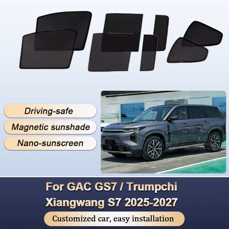 

Sun Shades For GAC GS7 Trumpchi Xiangwang S7 2025-2027 Sunshades Heat Insulation Curtains Privacy Windows Visors Car Accessories