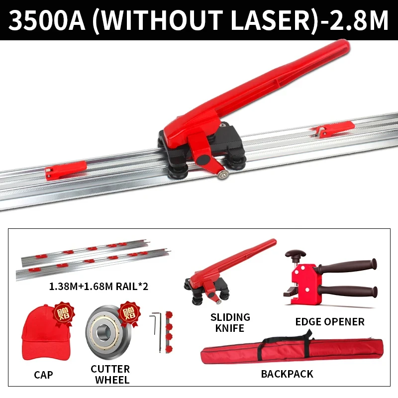 Sliding Cutter for Stone Slabs, Tile Cutter, Large-Format Tile Cutter, Manual Floor Tile Cutter, 1.38M/1.68M Extendable Track