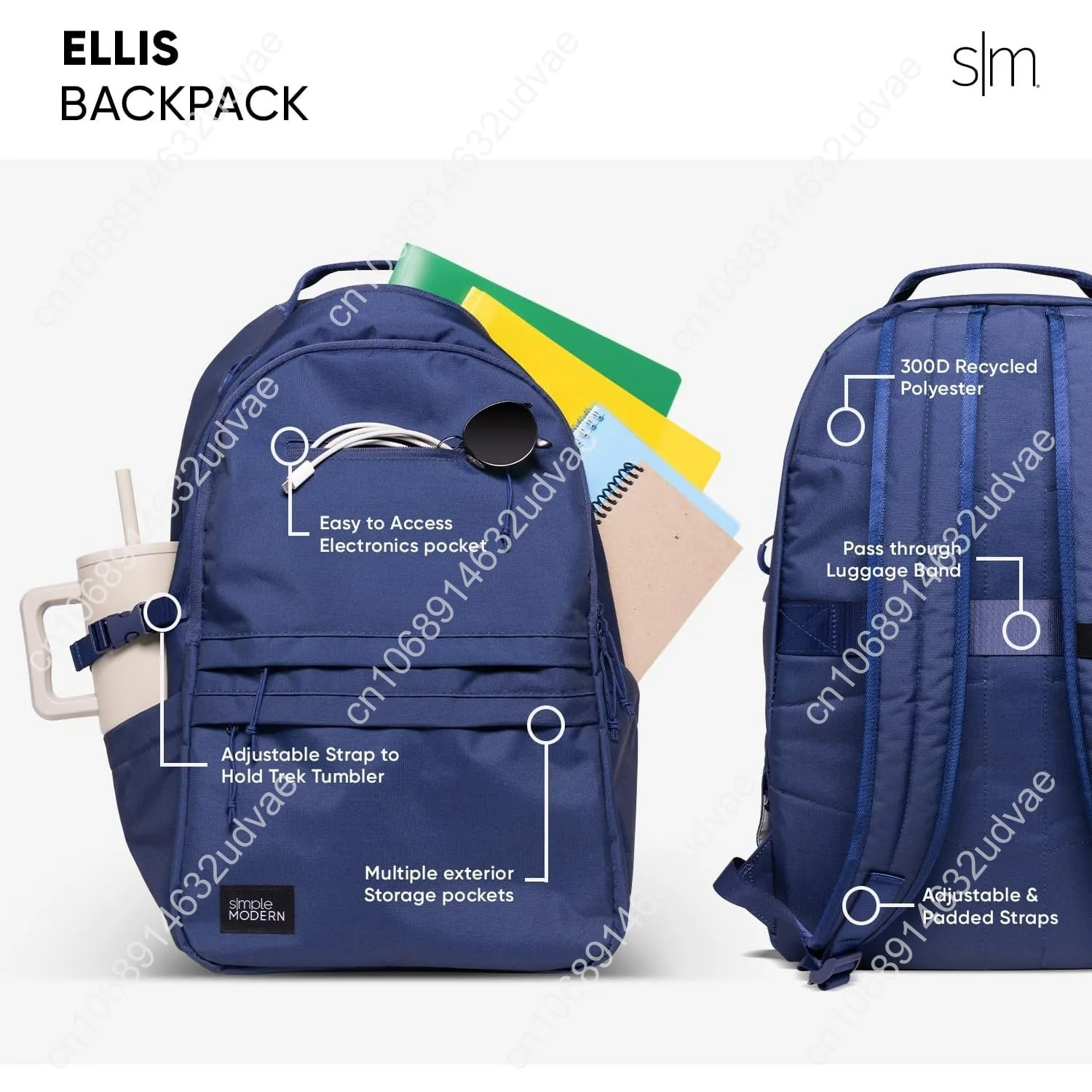 Simple Modern Ellis Backpack for School | Elementary Middle and High School Bookbag for Kids and Teens | Girls and Boys | Black