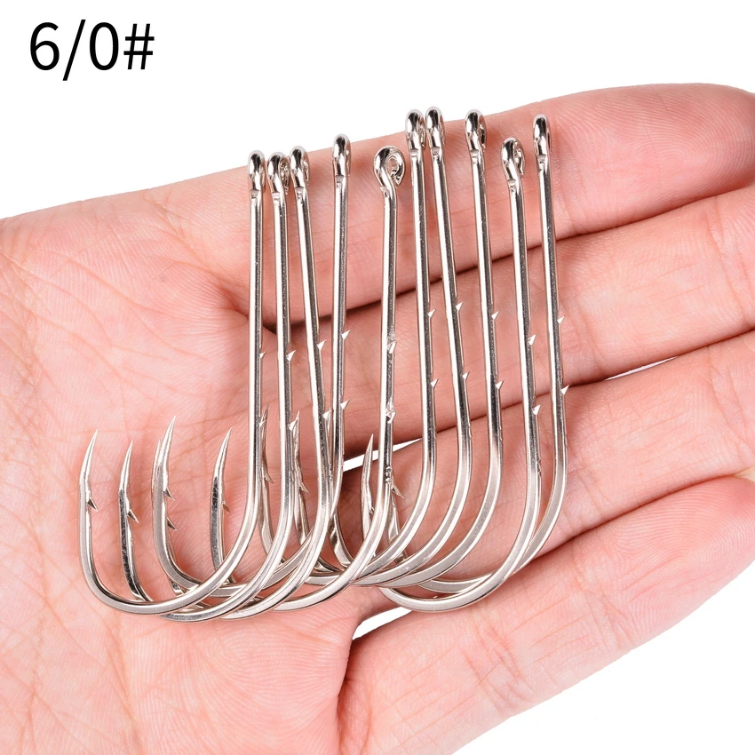 20pcs / Box Barbed Big Fishing Hooks 1/0#-6/0# Sea Worm Carp Single Circle Hook Set Fly Fishing Accessories Tackle Fishhook