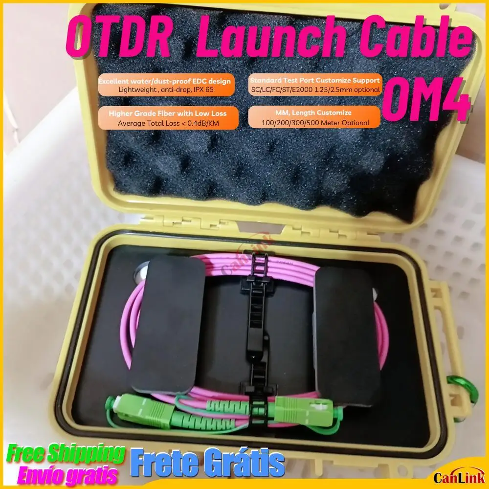 100/150/300M OM4 SC/UPC APC MultiMode FC/ST/LCSC/UPC Fiber Optic OTDR Launch Cable Box,0.5KM Fibre Rings,MM Dead Zone Eliminator