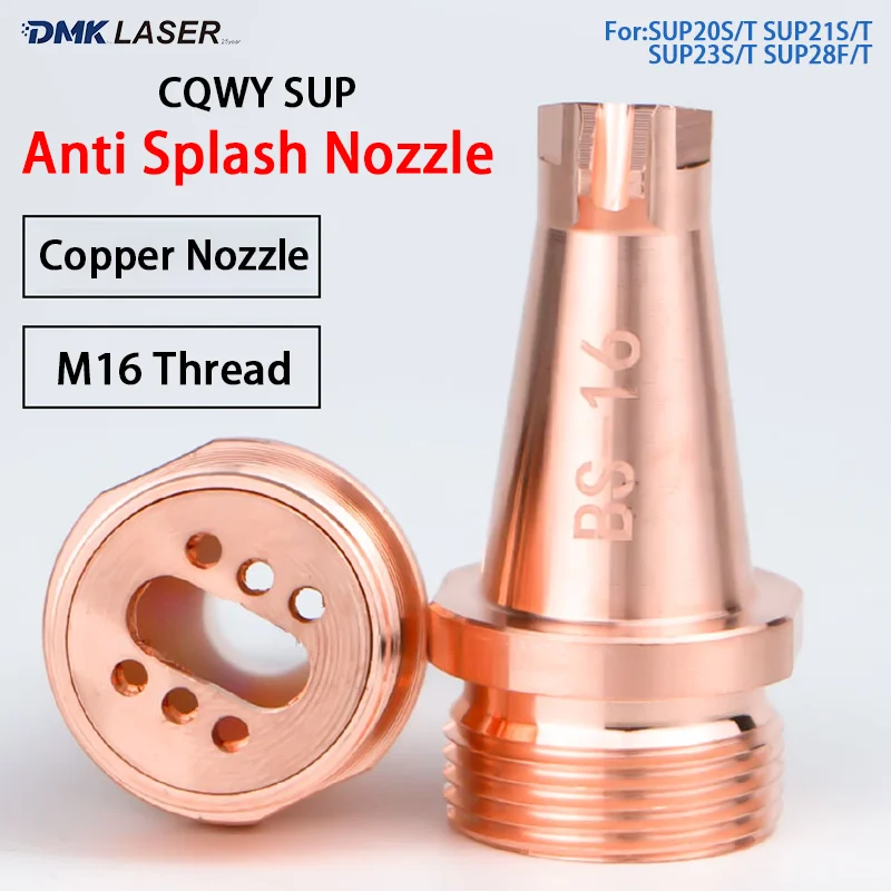 CQWY New Anti Splash Nozzle AS-12 BS-16 Handheld Laser Welding Copper Nozzle For SUP20T SUP21T SUP23T SUP28T BW101 Relfar HW980