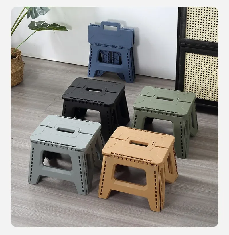 Thickened Folding Stool Outdoor Portable Stool Household Portable Camping Stall Bench Folding Anti-drop Stool Fishing Chair