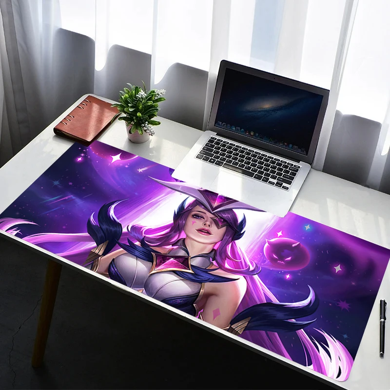 

Mouse Pad Laptop Non Slip Extended Desktop Mouse Mat Rubber Keyboard Pad L-league of Legends Syndra Gaming Accessories Mousepad