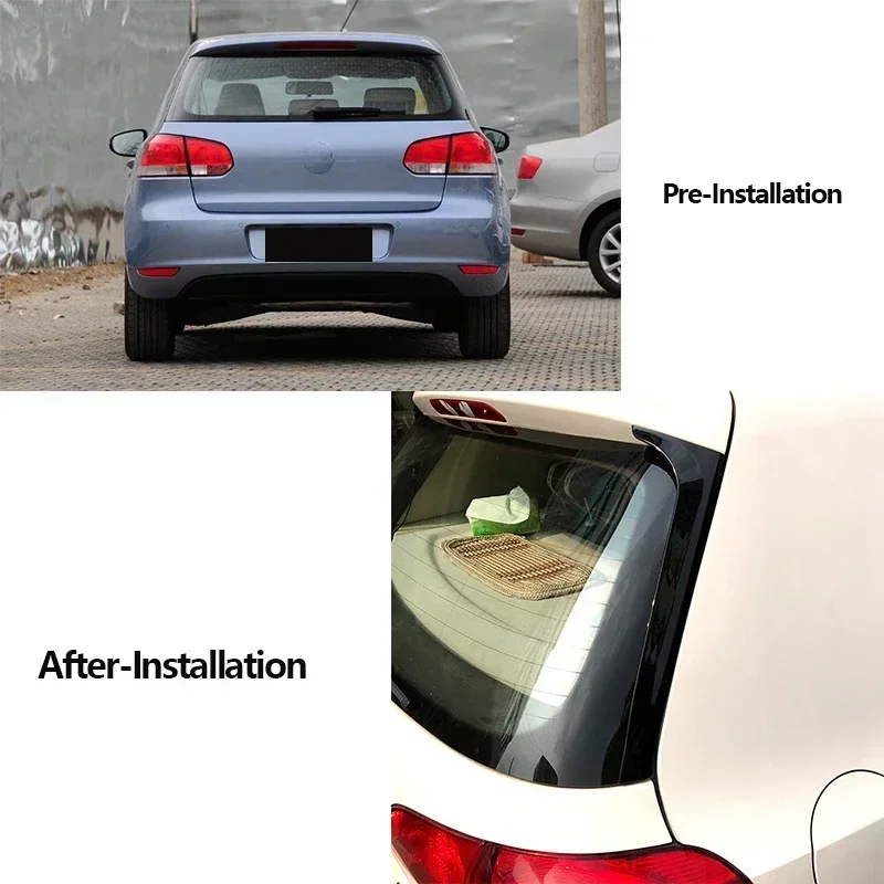 2PCS Car Rear Wing Side Spoiler Trim For VW Golf6 MK6 GTI R GTD 2009-2012 Rear Window Grille Conversion Golf 6 MK6 Variant Wagon