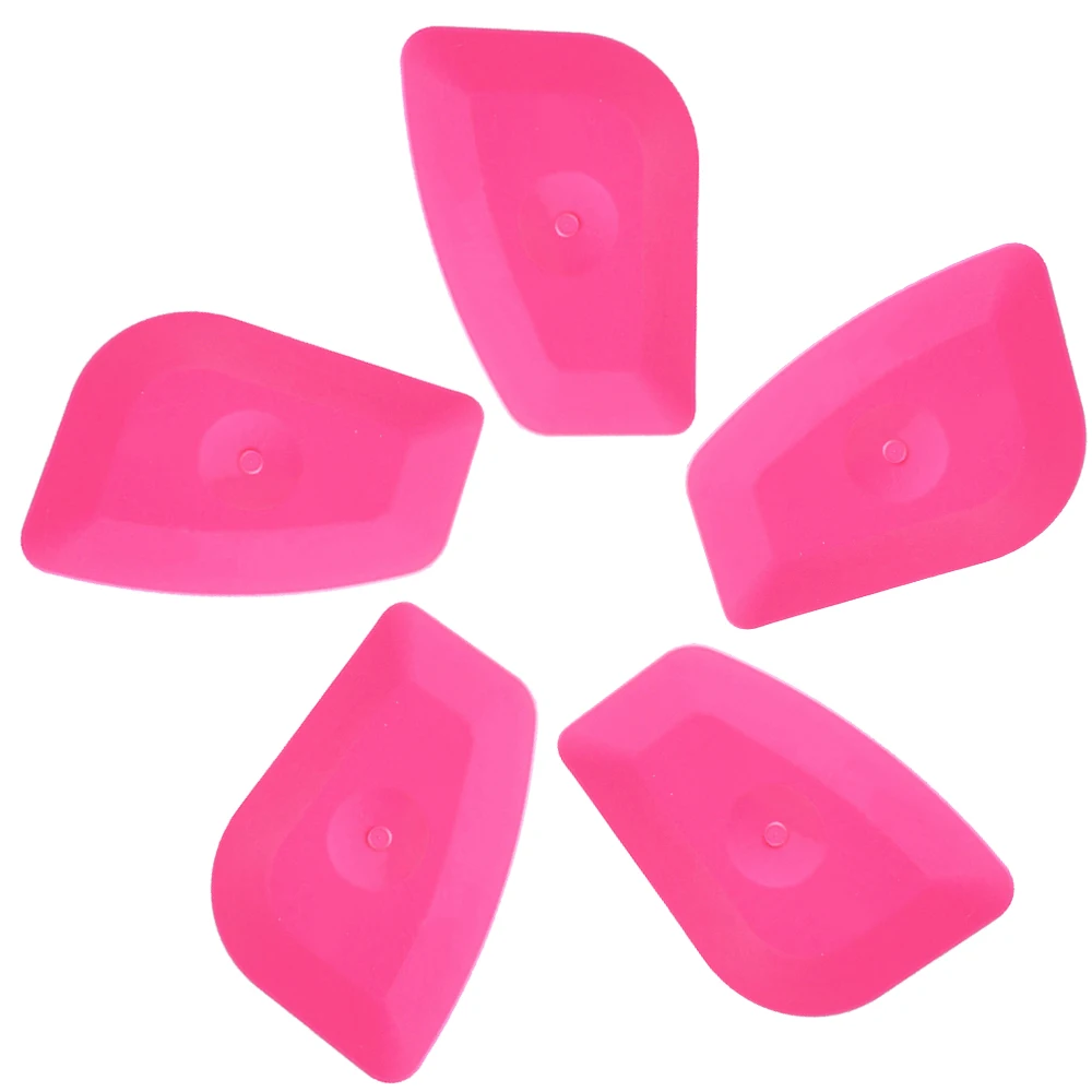 5PCS Mini Pink Squeegee Vinyl Wrap Tools Polygon Edge Plug Corner Trimming Car Window Scraper Automotive Film Tool A57