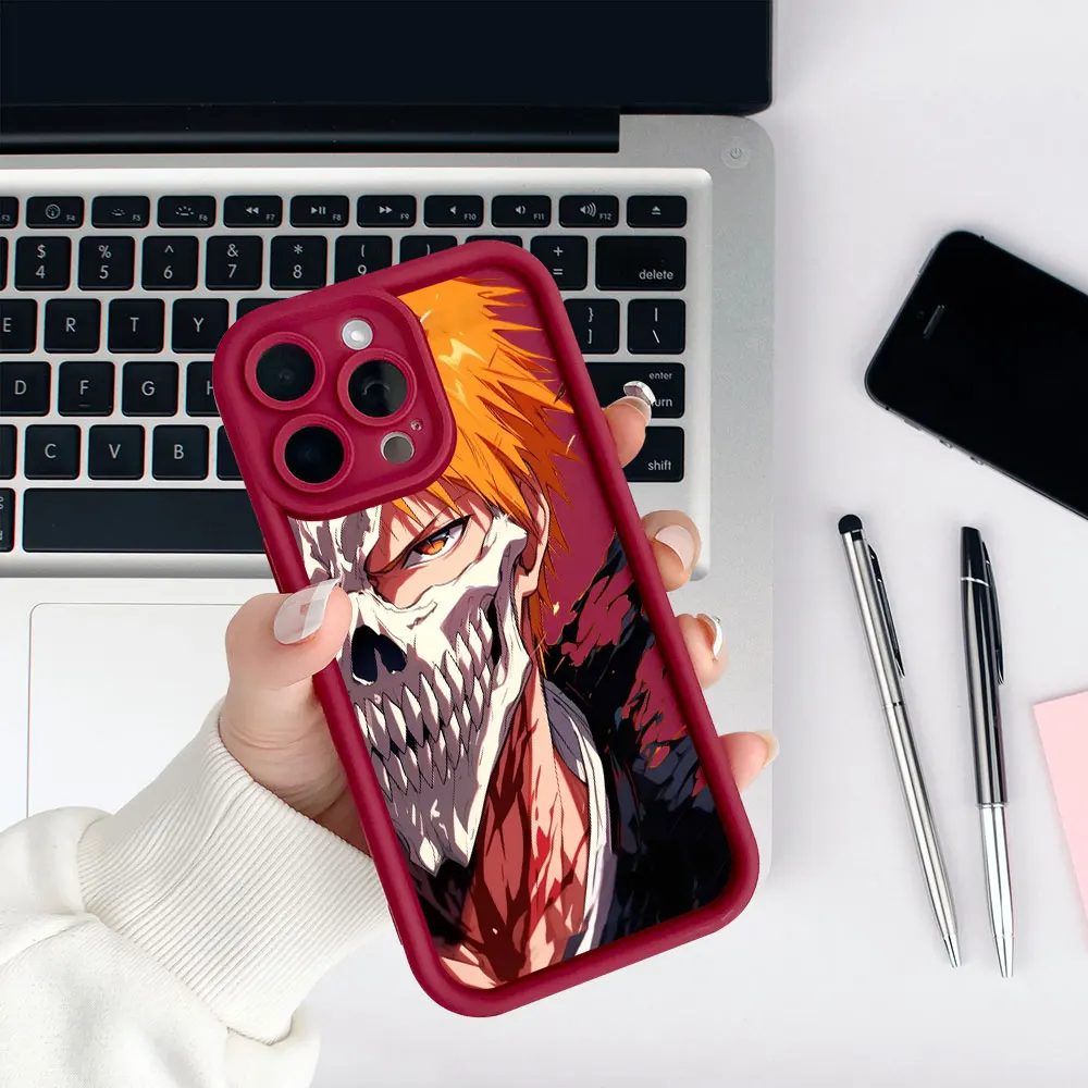 حافظة هاتف بليتش كوروساكي إيتشيغو جريمجو جاك لهاتف ريدمي نوت 14 13 12 ProPlus 12s 11 10 9 9s Pro غطاء سيليكون سائل