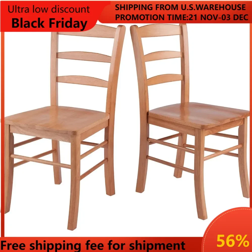 

Wood Ladder Back Chair, Light Oak, 2 Pieces (34232), FURNITURE sillas de comedor dining chairs furniture