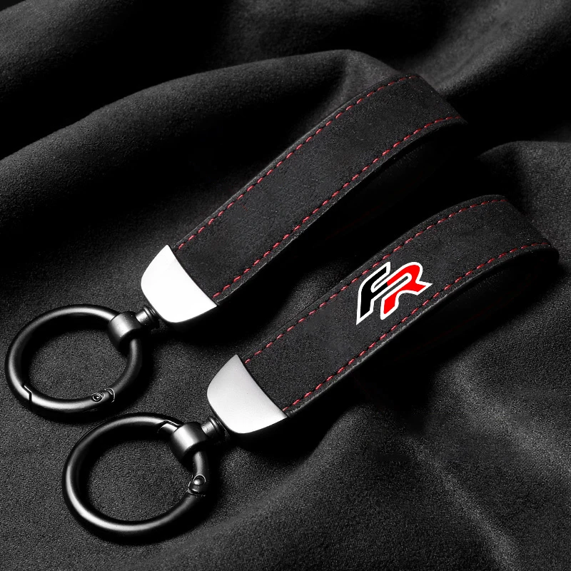 For Seat FR 5f Leon Ibiza Altea Exe 5f Mk2 Mk3 TARRACO New Luxury Women Men Suede Leather Car Keychain Key Chain Ring Accessory