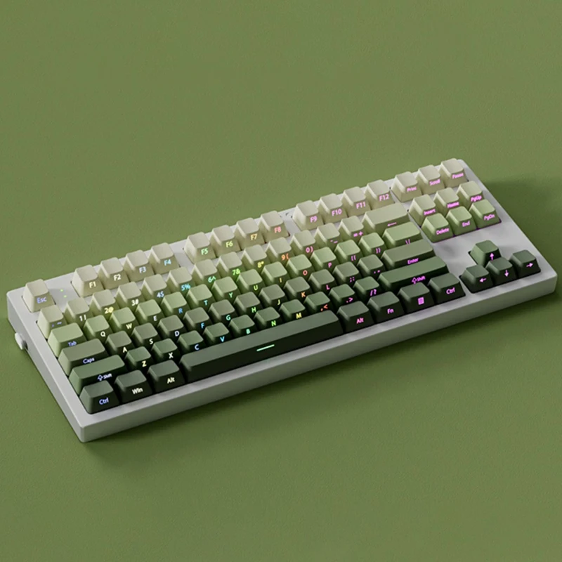 Imagem -05 - Side Print Double Shot Pbt Keycap Brilho Através de Keycaps Perfil Cereja Uva Verde Teclado Gamer Switch mx 136 Chaves