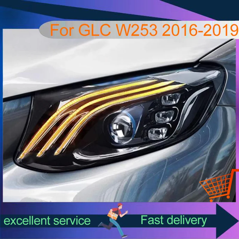 Auto Headlights For Benz GLC 2016-2019 Front Lamp Upgrade LED Bulbs DRL Newest Upgrade Head Light Projector Lens Car Accessories