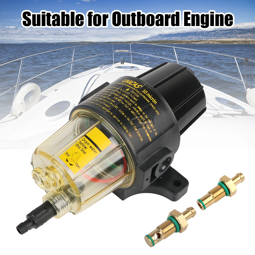 

With 2Pcs Extra Filter Outboard Motors Fuel Tank Fuel Filter Marine Parts Oil and Water Separator UF-10K