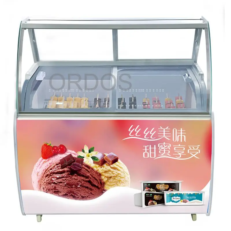 Outdoor Ice Cream Sales Display Cabinet Popsicle Machine Glass Door Refrigerator Factory Direct Sales Factory Price